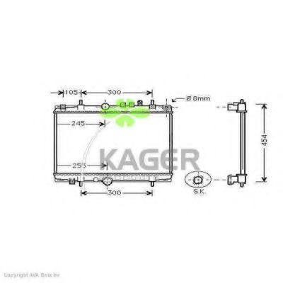 KAGER 31-0879 Радиатор, охлаждение двигателя для PEUGEOT (Пежо) KAGER 31-0879 Радиатор, охлаждение двигателя для PEUGEOT (Пежо)