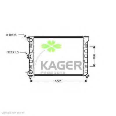 KAGER 31-1167 Радиатор, охлаждение двигателя для VOLKSWAGEN (Фольксваген) KAGER 31-1167 Радиатор, охлаждение двигателя для VOLKSWAGEN (Фольксваген)