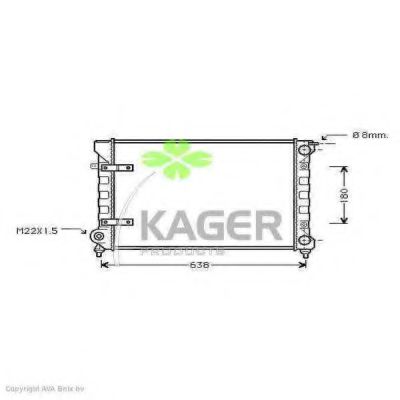 KAGER 31-1180 Радиатор, охлаждение двигателя для VOLKSWAGEN CADDY I (Фольксваген Cаддъ и) KAGER 31-1180 Радиатор, охлаждение двигателя для VOLKSWAGEN CADDY I (Фольксваген Cаддъ и)