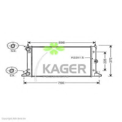KAGER 31-1221 Радиатор, охлаждение двигателя для VOLKSWAGEN SHARAN (Фольксваген Шаран) KAGER 31-1221 Радиатор, охлаждение двигателя для VOLKSWAGEN SHARAN (Фольксваген Шаран)