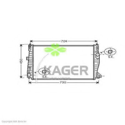 KAGER 31-1297 Радиатор, охлаждение двигателя 