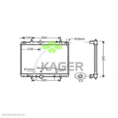 KAGER 31-1572 Радиатор, охлаждение двигателя 