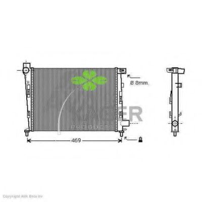 KAGER 31-1624 Радиатор, охлаждение двигателя 