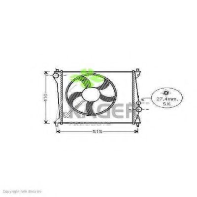 KAGER 31-1627 Радиатор, охлаждение двигателя 