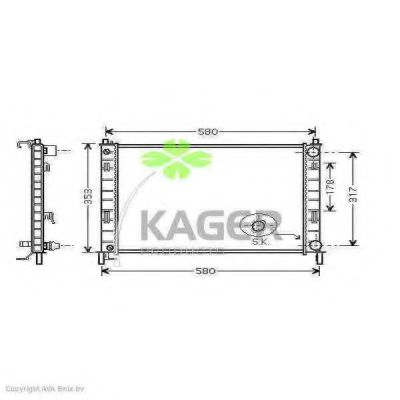 KAGER 31-2266 Радиатор, охлаждение двигателя 