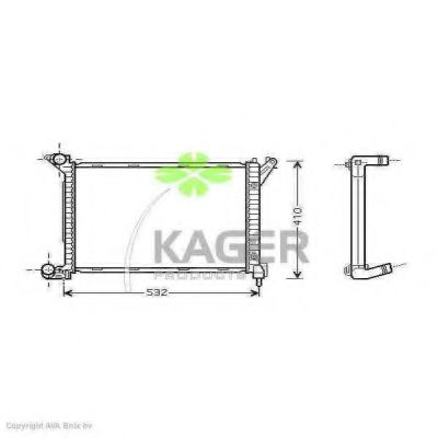 KAGER 31-2712 Радиатор, охлаждение двигателя 