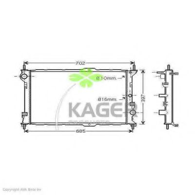 KAGER 31-3380 Радиатор, охлаждение двигателя 