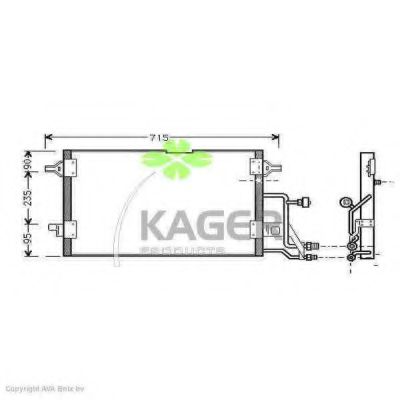 KAGER 94-5002 Конденсатор, кондиционер для AUDI A4 (Ауди А4) KAGER 94-5002 Конденсатор, кондиционер для AUDI A4 (Ауди А4)
