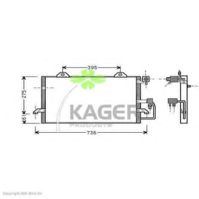 KAGER 94-5005 Конденсатор, кондиционер для AUDI 90 (Ауди 90) KAGER 94-5005 Конденсатор, кондиционер для AUDI 90 (Ауди 90)