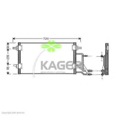 KAGER 94-5008 Конденсатор, кондиционер для AUDI A4 (Ауди А4) KAGER 94-5008 Конденсатор, кондиционер для AUDI A4 (Ауди А4)