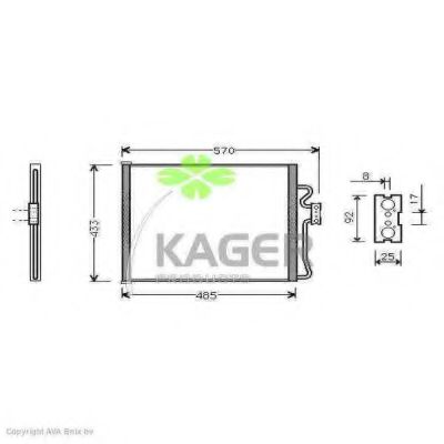 KAGER 94-5044 Конденсатор, кондиционер для BMW 7 (Бмв 7) KAGER 94-5044 Конденсатор, кондиционер для BMW 7 (Бмв 7)
