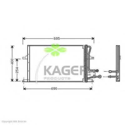 KAGER 94-5109 Конденсатор, кондиционер для FORD MONDEO (Форд Мондэо) KAGER 94-5109 Конденсатор, кондиционер для FORD MONDEO (Форд Мондэо)