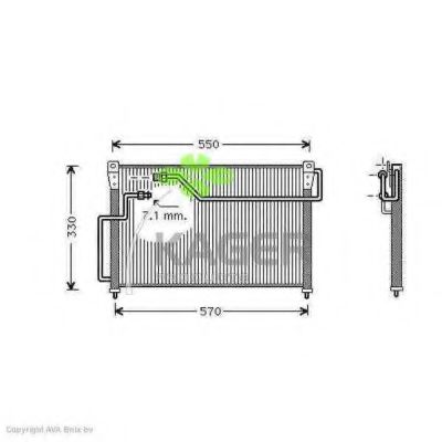 KAGER 94-5236 Конденсатор, кондиционер для MAZDA 626 III (Мазда 626 3) KAGER 94-5236 Конденсатор, кондиционер для MAZDA 626 III (Мазда 626 3)