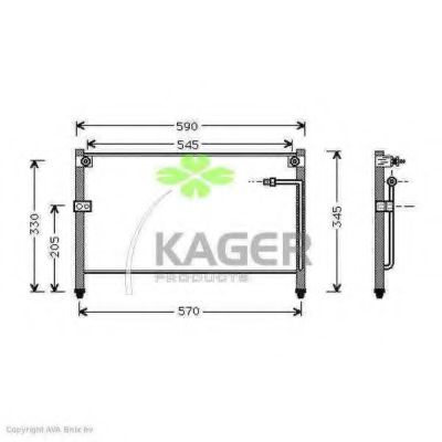 KAGER 94-5238 Конденсатор, кондиционер для MAZDA 626 III (Мазда 626 3) KAGER 94-5238 Конденсатор, кондиционер для MAZDA 626 III (Мазда 626 3)