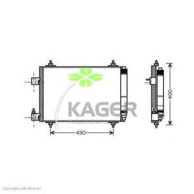 KAGER 94-5794 Конденсатор, кондиционер для CITROëN (Cитроëн) KAGER 94-5794 Конденсатор, кондиционер для CITROëN (Cитроëн)