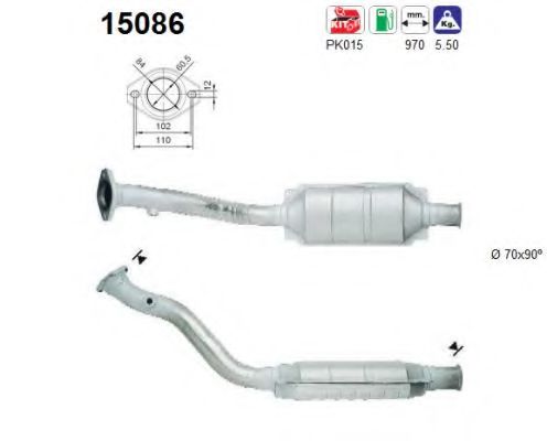 AS 15086 Катализатор для CITROËN XANTIA (CитроËн Ксантиа) AS 15086 Катализатор для CITROËN XANTIA (CитроËн Ксантиа)