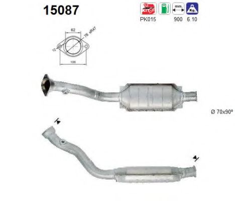AS 15087 Катализатор для CITROËN XANTIA (CитроËн Ксантиа) AS 15087 Катализатор для CITROËN XANTIA (CитроËн Ксантиа)