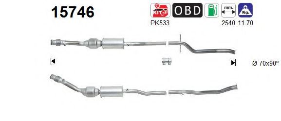 AS 15746 Катализатор для CITROËN C5 I (CитроËн С5 1)