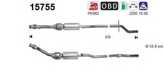 AS 15755 Катализатор для CITROËN C5 I (CитроËн С5 1)