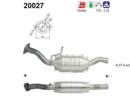 AS 20027 Катализатор для FORD FIESTA (Форд Фиэста) AS 20027 Катализатор для FORD FIESTA (Форд Фиэста)