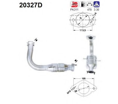 AS 20327D Катализатор для FORD MONDEO (Форд Мондэо) AS 20327D Катализатор для FORD MONDEO (Форд Мондэо)