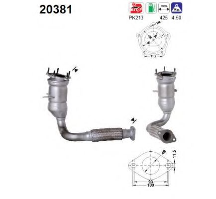 AS 20381 Катализатор для MAZDA 121 III (Мазда 121 3) AS 20381 Катализатор для MAZDA 121 III (Мазда 121 3)