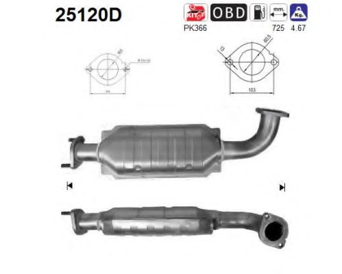AS 25120D Катализатор для KIA SORENTO I (Киа Соренто 1) AS 25120D Катализатор для KIA SORENTO I (Киа Соренто 1)
