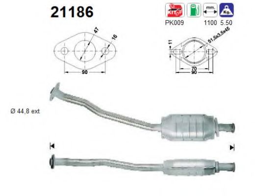 AS 21186 Катализатор для OPEL (Опель) AS 21186 Катализатор для OPEL (Опель)