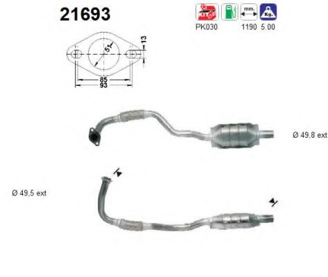 AS 21693 Катализатор для OPEL ASTRA F CLASSIC (Опель Астра ф классик) AS 21693 Катализатор для OPEL ASTRA F CLASSIC (Опель Астра ф классик)