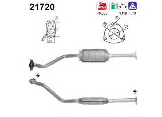 AS 21720 Катализатор для PONTIAC (Понтиак) AS 21720 Катализатор для PONTIAC (Понтиак)