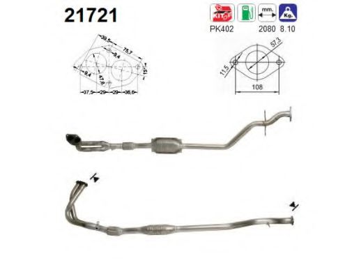 AS 21721 Катализатор для OPEL SINTRA (Опель Синтра) AS 21721 Катализатор для OPEL SINTRA (Опель Синтра)