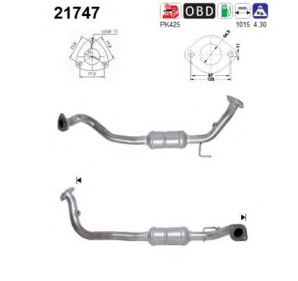 AS 21747 Катализатор для OPEL FRONTERA B (Опель Фронтера б) AS 21747 Катализатор для OPEL FRONTERA B (Опель Фронтера б)
