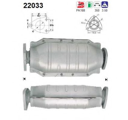 AS 22033 Катализатор для HONDA (Хонда) AS 22033 Катализатор для HONDA (Хонда)
