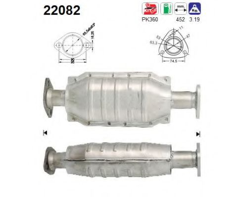 AS 22082 Катализатор для HONDA CR-V I (Хонда Срв 1) AS 22082 Катализатор для HONDA CR-V I (Хонда Срв 1)