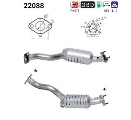 AS 22088 Катализатор для HONDA FIT II (Хонда Фит 2) AS 22088 Катализатор для HONDA FIT II (Хонда Фит 2)