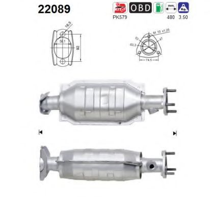 AS 22089 Катализатор для HONDA CR-V I (Хонда Срв 1) AS 22089 Катализатор для HONDA CR-V I (Хонда Срв 1)