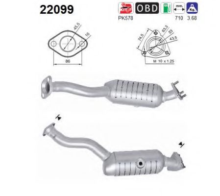 AS 22099 Катализатор для HONDA CIVIC VIII (Хонда Цивик 8) AS 22099 Катализатор для HONDA CIVIC VIII (Хонда Цивик 8)