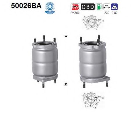 AS 50026BA Катализатор для CHEVROLET AVEO (Шевроле Авео) AS 50026BA Катализатор для CHEVROLET AVEO (Шевроле Авео)