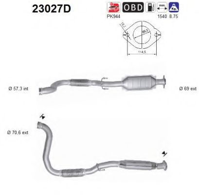 AS 23027D Катализатор для JEEP LIBERTY (Джип Либэртъ) AS 23027D Катализатор для JEEP LIBERTY (Джип Либэртъ)