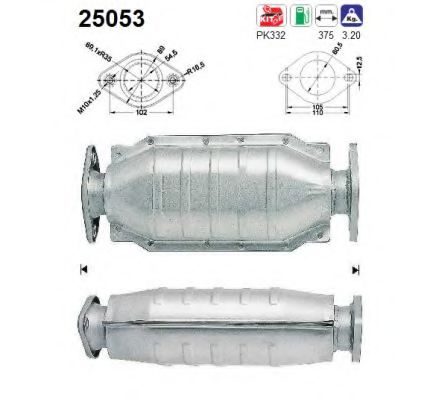 AS 25053 Катализатор для KIA SHUMA (Киа Шума) AS 25053 Катализатор для KIA SHUMA (Киа Шума)