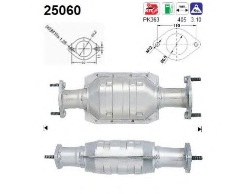 AS 25060 Катализатор для MAZDA XEDOS 6 (Мазда Кседос 6) AS 25060 Катализатор для MAZDA XEDOS 6 (Мазда Кседос 6)