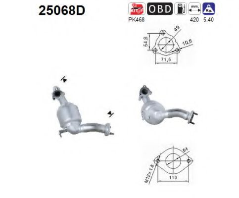 AS 25068D Катализатор для MAZDA 6 (Мазда 6) AS 25068D Катализатор для MAZDA 6 (Мазда 6)