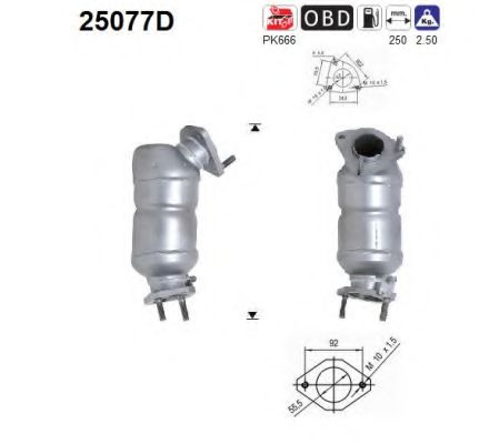 AS 25077D Катализатор для MAZDA 626 V (Мазда 626 5) AS 25077D Катализатор для MAZDA 626 V (Мазда 626 5)