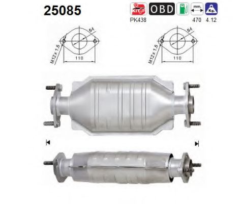 AS 25085 Катализатор для MAZDA EUNOS 800 (Мазда Эунос 800) AS 25085 Катализатор для MAZDA EUNOS 800 (Мазда Эунос 800)