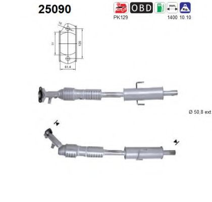 AS 25090 Катализатор для MAZDA 6 (Мазда 6) AS 25090 Катализатор для MAZDA 6 (Мазда 6)