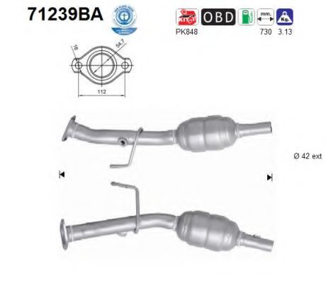 AS 71239BA Катализатор для SMART (Смарт) AS 71239BA Катализатор для SMART (Смарт)