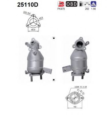 AS 25110D Катализатор для KIA CERATO (Киа Cэрато) AS 25110D Катализатор для KIA CERATO (Киа Cэрато)