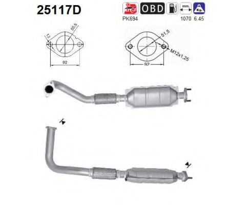 AS 25117D Катализатор для KIA CERATO (Киа Cэрато) AS 25117D Катализатор для KIA CERATO (Киа Cэрато)