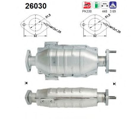 AS 26030 Катализатор для MITSUBISHI ETERNA V (Митсубиши/митсубиси Этэрна v) AS 26030 Катализатор для MITSUBISHI ETERNA V (Митсубиши/митсубиси Этэрна v)