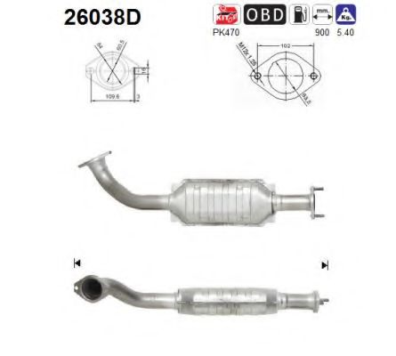 AS 26038D Катализатор для MITSUBISHI PAJERO III (Митсубиши/митсубиси Паджеро 3) AS 26038D Катализатор для MITSUBISHI PAJERO III (Митсубиши/митсубиси Паджеро 3)
